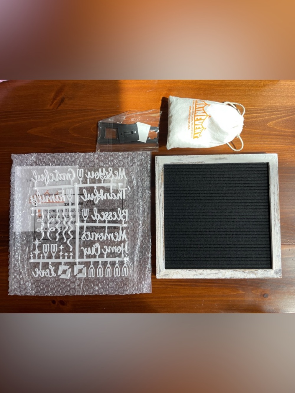 New Black Letter Board with White Frame and White Letter Set